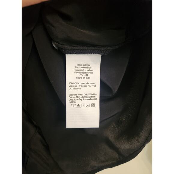 NWT J. Crew Tie-Neck Top In Crepe De Chine Black 6 - Picture 8 of 9